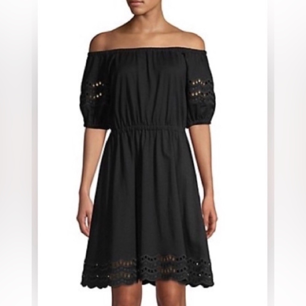 Kate Spade Black Off-Shoulder Mini Dress